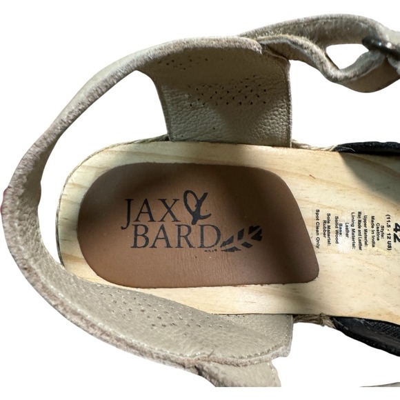 Jax & Bard Castine Size US 11.5 EU 42  Women's Black Mesh & Wood‎ Shoes - Picture 4 of 8